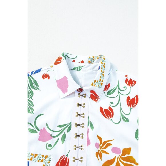 Pocketed Printed Half Sleeve Romper - Picture 5 of 11